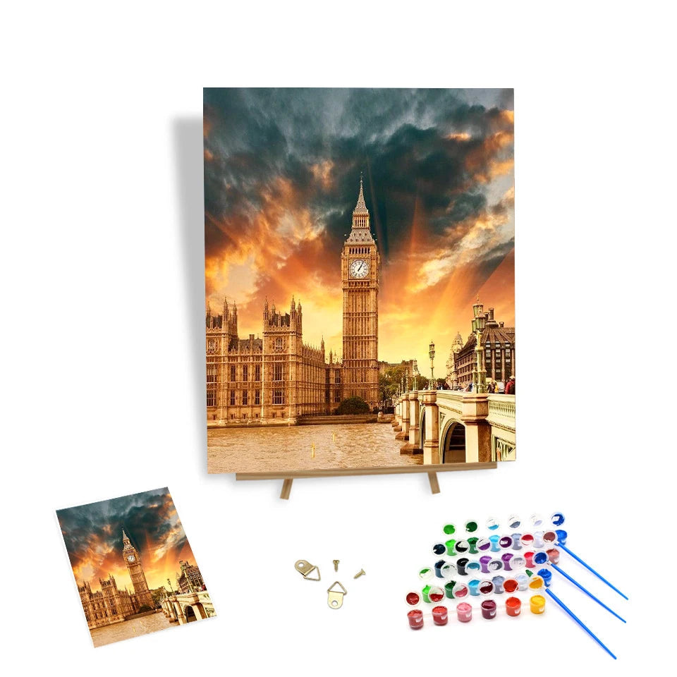 Diy Paint by Numbers Kit Art  Landscape Architecture Creative Digital Painting