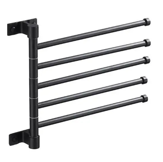 Wall Mounted Space Aluminum Towel Rail Rack Rotatable Folding Swivel Bathroom Towel Holder with Heater No Punching Required
