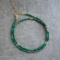 Zooying Malachite Beaded Genuine Crystal Necklaces for Women Malachite Jewelry