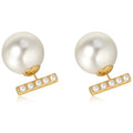 New Light Luxury 16mm High Shine Glass Pearl Stud Earrings for Women Jewelry Gifts Customized