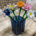 Artificial Flowers Hand Blown Art Nordic Folk Art Decorative Long Stem Vivid Colored Murano Glass Flower Figurine Custom Size