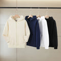 Custom Plain Solid 500/400gsm Boxy Blank Heavyweight Cropped Pullover Hoodie Mens Cotton Oversized Fleece Crop Top Autumn