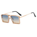 Retro Millionaire Sunglasses Square Metal Punk Rock Hip Hop Glasses Cool Men Male Sunglasses 2025