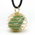 DIY Natural Crystal Jewelry Golden Copper Wire Winding Tumbled Stone Necklace Bullet Shaped Men Women Pendant Crystal Crafts