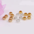 3.6mm Small Bead Spacers Rondelle 14k Gold Plated Jewelry Findings with 1.5mm Hole and 100 Pcs/Bag Packaging