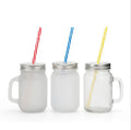 RubySub 12 oz Wholesale Matte Glass Sublimation Mason Jars Cup with Lid Straw in Bulk
