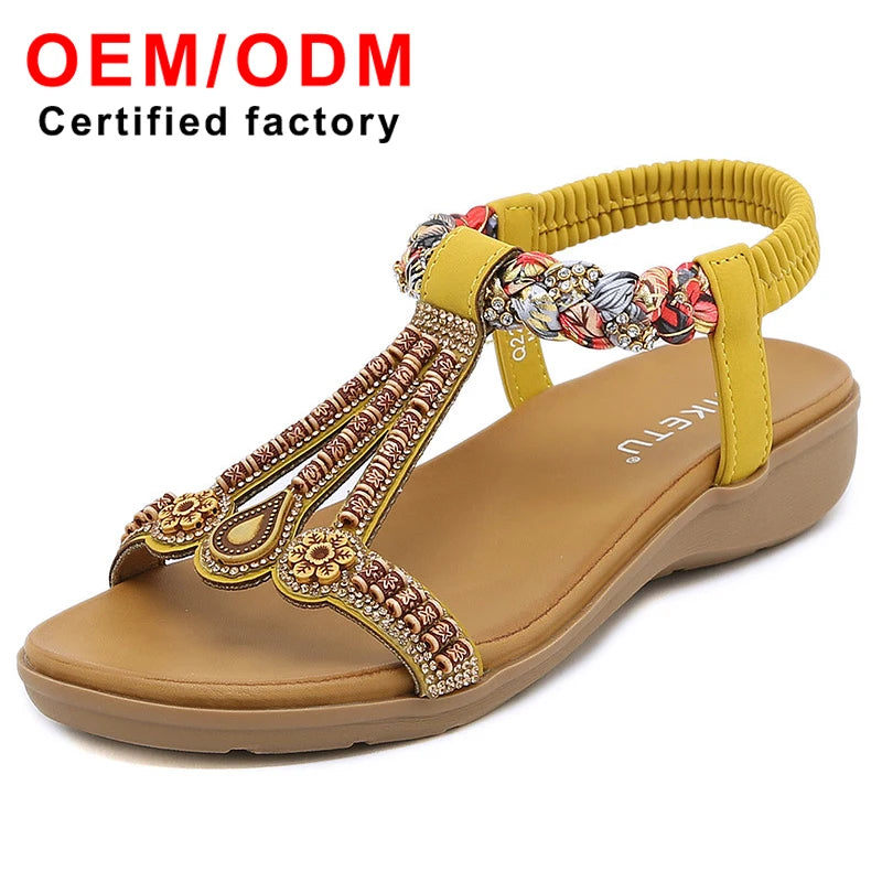 Designer Women's Summer Sandals Versatile Fashion Trend Elastic Band & Slip-On Closure Lightweight & Comfortable Fashion Shoes