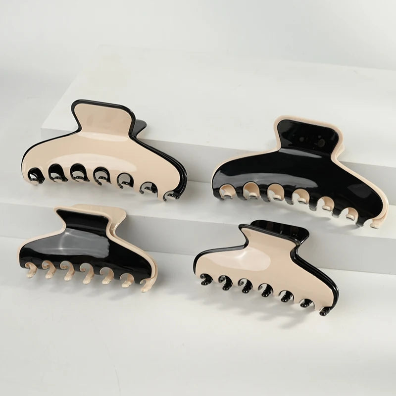 ZiTeng Superior Acetic Acid Hairpin New Simple Grip Clip Two-Color French Shark and All Back Head Disc Hair Accessories