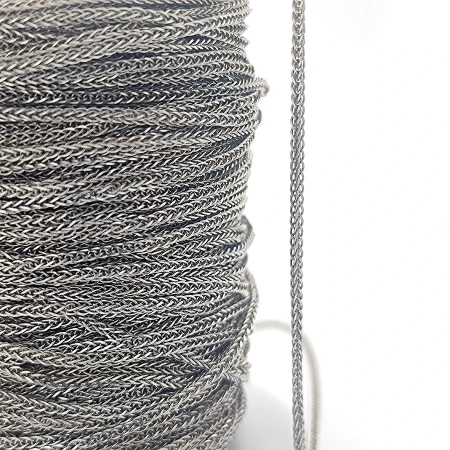 Wholesale 1.5mm Diamond Cut Square Spiga Necklace Chains for Jewelry Making 925 Sterling Silver