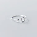 Fashion Solid 925 Sterling Silver Zircon Round Rings for Women Open Adjusted Ring Accessories Jewelry Gift Bijoux Femme