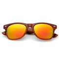 UV400 Men's Women's Wood Sunglasses Oculos De Sol Feminino Tea Color Film Square Frame Mirror Lens for Outdoor Activities Sun