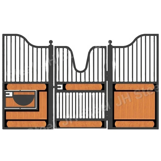 Steel Powder Coated Permanent Horse Stable Kits Front Panel  Design Barn Door