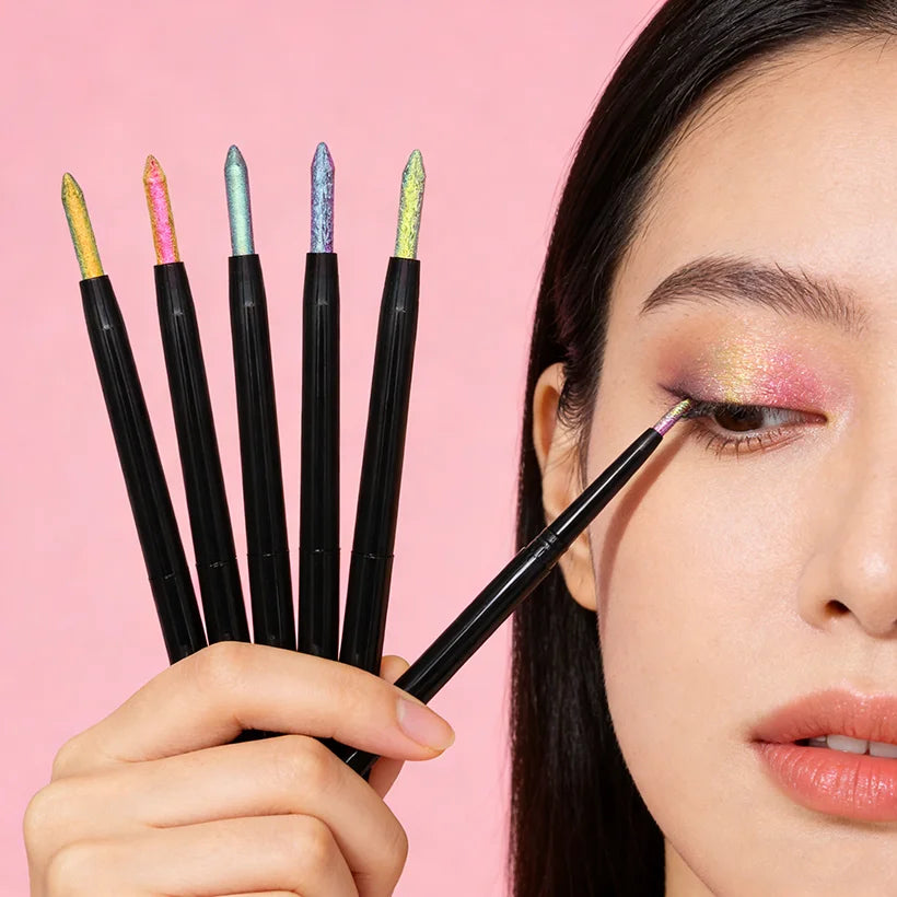 Luxury Glitter Eyeliner Vegan Chameleon Eyeliner Pen Pearl Eye Liner Lasting Waterproof Non-smudge Eyeliner Wholesale