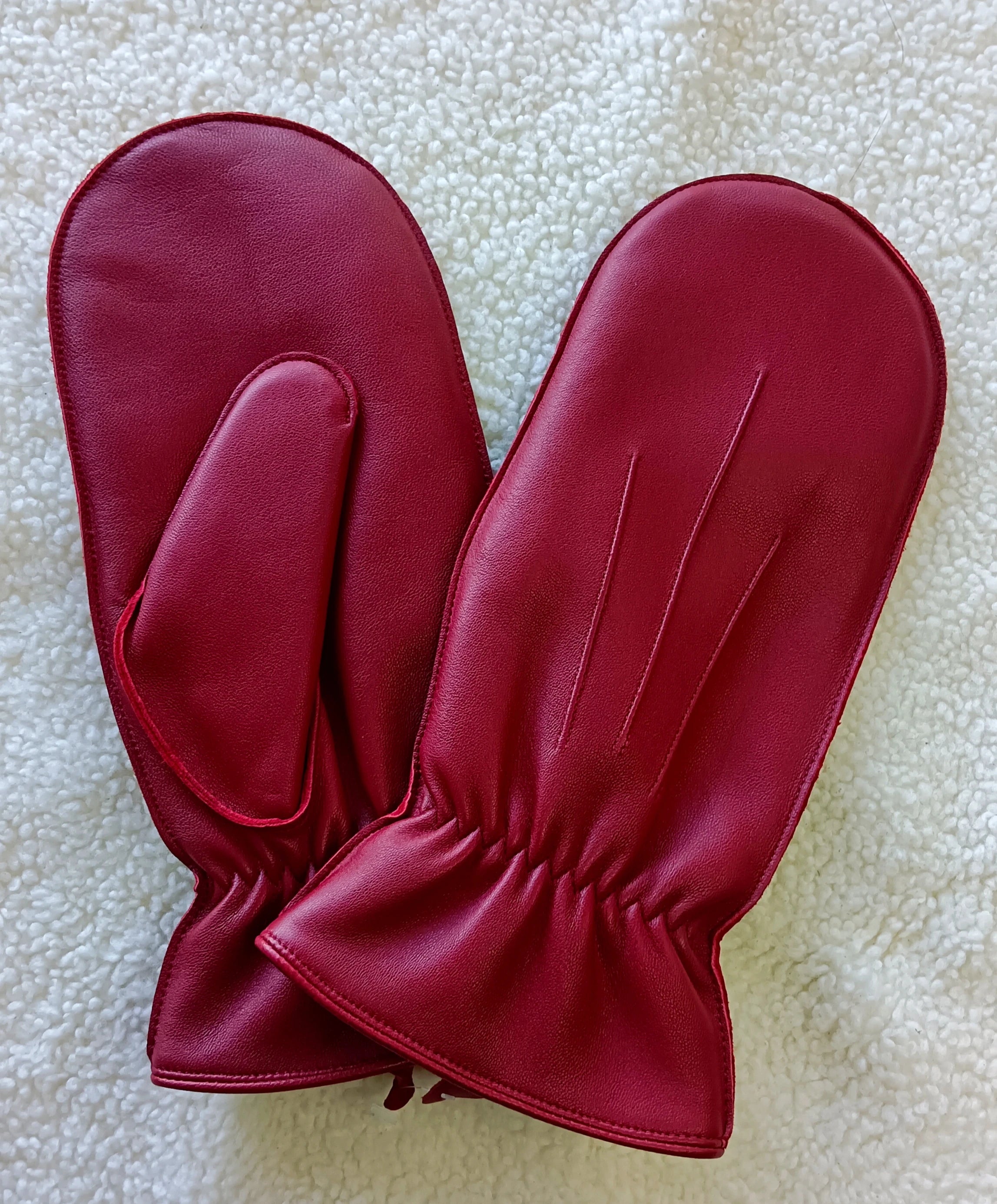 Sample Support Wholesale OEM Warm Touch Screen Genuine Sheepskin Winter Women Leather Mitten Gloves