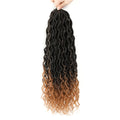 X-TRESS Women's Daily Heat Resistant Synthetic Ombre Brown Curly Afro Crochet Braids Hair Extensions Wholesale Faux Locs MegaBDM