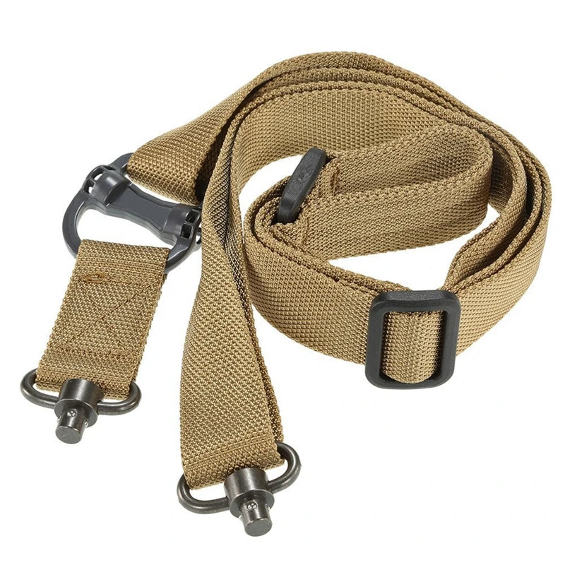 Factory Customized Wholesale Outdoor Tactics Two-point Quick Separation Safety Shooting Sling Double Hook Adjustable Nylon Black