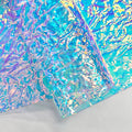 Hologram Fold Embossed Design PVC Plastic Vinyl Film Neon Colors Synthetic Leather Waterproof Fabric for Decorate/Cosmetic Bag