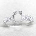 Semi Mount Ring 6*8mm Sterling Silver Frame Empty Blank Support Claw Setting S925 Base Holder Without Center Stone for DIY Inlay