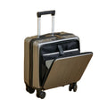 Customized 18 Inch Mini Suitcase Luxury Compact Carry-on Suitcase Customized Aluminum Rod Front Open Square Boarding Case