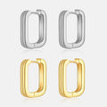 FUAMAY Fashion Jewelry Ladies 925 Silver Earrings Square Hoop Wide Chunky Earrings