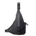 Nylon Leather Chest Bags for Men Single Shoulder Bags with Reflective Strip Waterproof Sling Backpack Fashion Crossbody Bags
