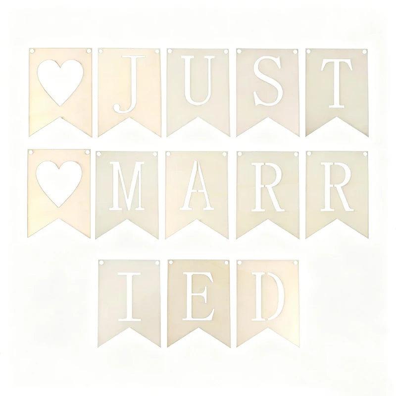 Tailai Wooden Engraved Art Craft Hanging Sign Garland Pennant Photo Booth Props Bridal Shower Wedding Engagement Car Party