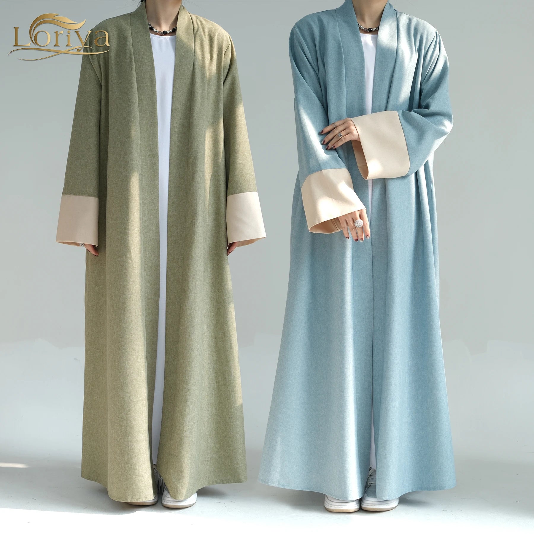 2026 Ramadan Linen Simple Abaya Women Muslim Dress Turkey Style Open Abaya Islamic Clothing Women Muslim Abaya