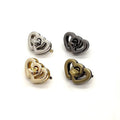 Double Heart Lock Heart-Shaped Zinc Alloy Metal Twist Lock for Luggage Accessories
