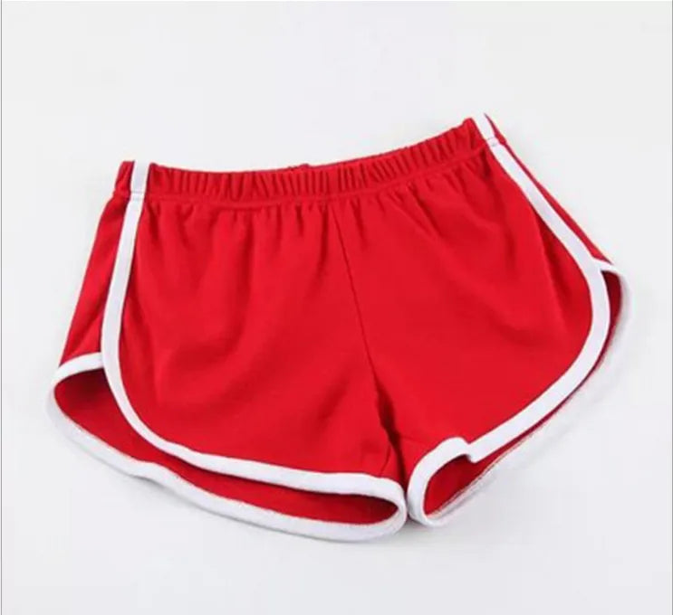 Women's Summer Sports Shorts Breathable Solid Color Yoga Hot Pants Elastic Waist