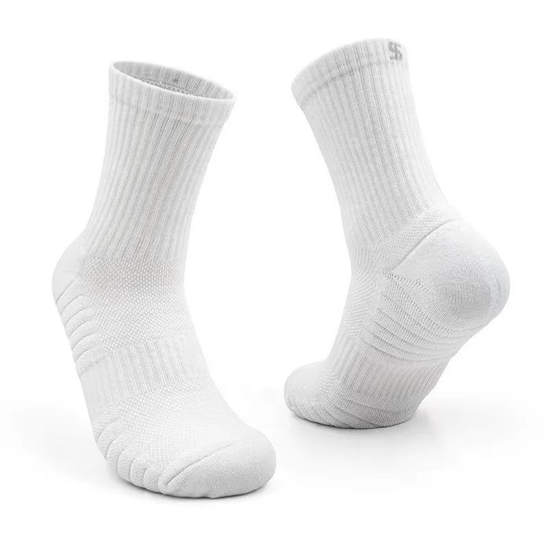 Oem Custom Logo White 100% Cotton Thick Cushion Sole Sports Socks for Men & Kids-Warm Towel Bottom Design