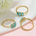 Fashion Jewelry Gemstone Zircon Copper Plated 18k Gold Preserving Ring Ins Style Women Finger Diamonds Ring