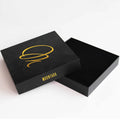 Top Quality Gold Foil Logo Small Lid and Base Gift Box Black Packaging Paper Top and Bottom Paperboard Box With Custom Logo