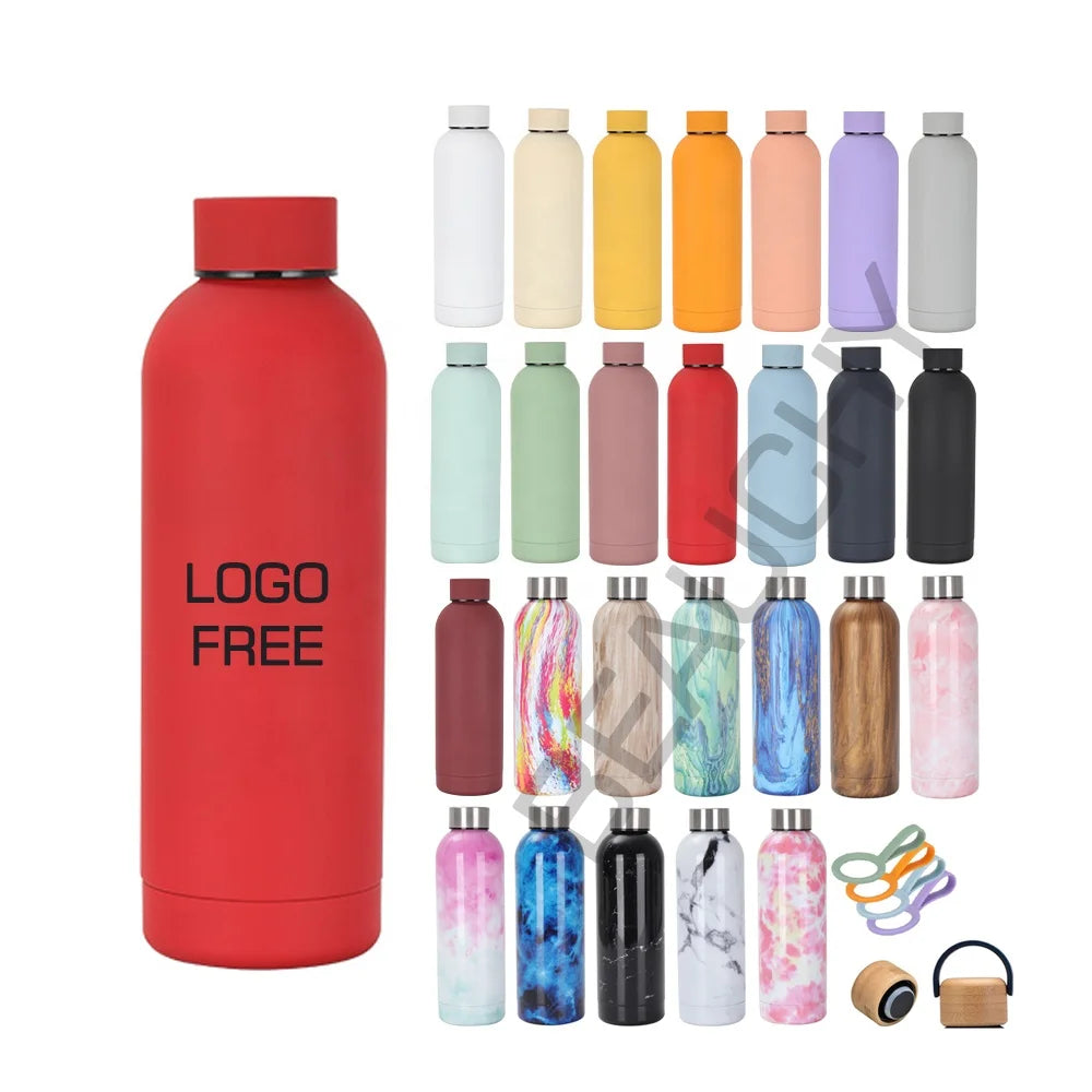 Double Wall  Custom Logo Vacuum Insulated Bottles Small Mouth 350ML 500ml 750ML Small Mouth Stainless Steel Sports Water Bottle