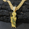 Hip Hop Style Diamond Religious Pendant Cuban Chainwide1.4cm*long16 "18" 20 "22" 24inches Pendant High9.4cm*2.6cm in Stock