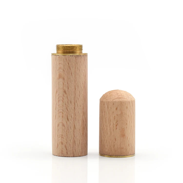 Wholesale Custom Portable Pocket Size Tooth Pick Dispenser Bucket Needle Case Natural Wooden Toothpick Holder