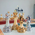 High-quality Large-sized ABS Electroplated Chess Pieces 3.5-inch Children's Educational Eco-Friendly Durable Gold Silver Color