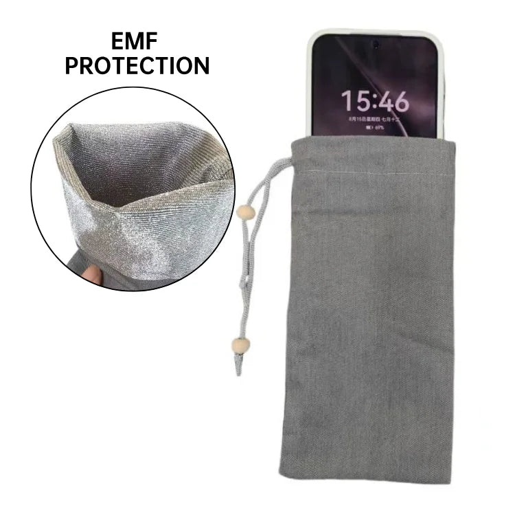 Wholesale Silver Fiber EMF Shielding RFID Fashion Anti Radiation Phone Bag Fits iPhone