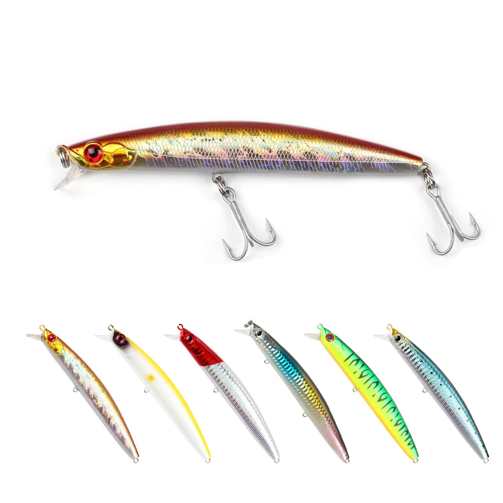 WEIHE 120mm19g / 140mm29g Floating Surfcasting  Artificial Lures Minnow Hard Plastic Fishing Bait