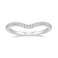 OAHLAN Fashion Classic Jewelry Cubic Zirconia Eternity Band V Shape CZ Stacking Engagement Copper Rings for Women Wedding Gift
