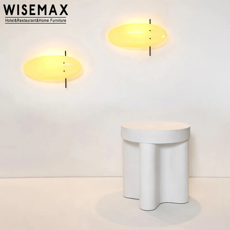 WISEMAX FURNITURE Italian Minimalist Wooden Side Table Modern Bedroom Furniture Round Shaped MDF Top Tea Coffee Table for Home
