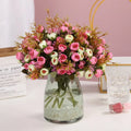 Cheap Silk Rose Flower Bouquet 5 Forks Small Bouquet Interior Decoration Flower