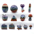 Chakra Pocket Multicolor Splice Engraving Skull Pyramid Heart Stars Moon Home Decor Many Shapes Gemstone Tumbled Stone Staues