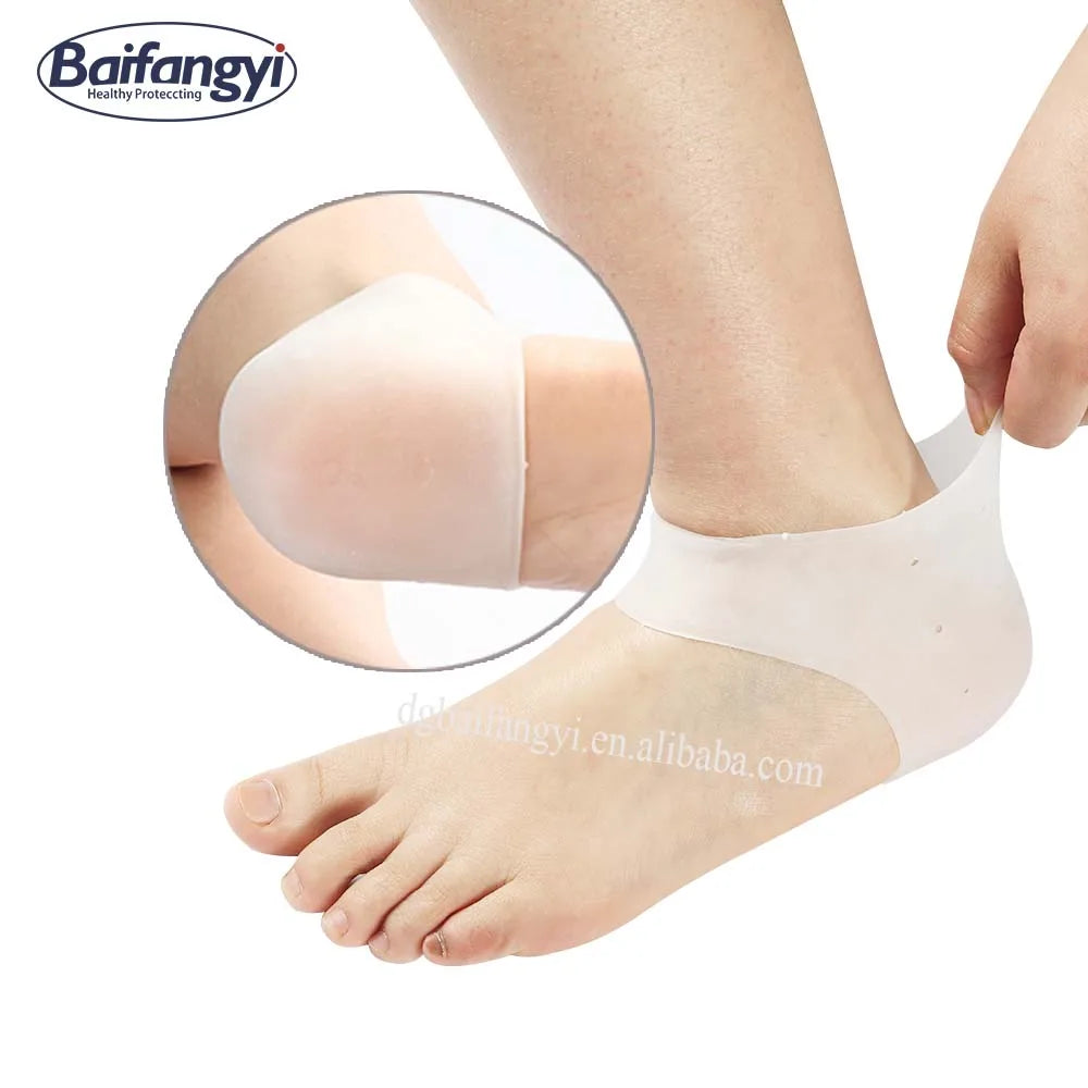Sports & Comfort Insoles Anti-Crack Silicone Heel Socks with Silicon Gel Heel Protectors for Gel Heel Pain Baifangyi S21