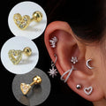 Helix Piercing Heart Earrings Women Dainty Trend 2023 Silver Color Zircon Tragus Daith Lobe Cartilage Ear Studs Body Gift Party