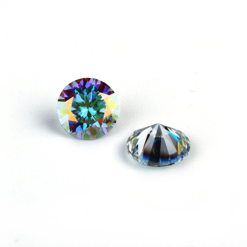 Wholesale Price Round Brilliant Cut Moissanite USA Coated Colors Moissanite Diamond Stone