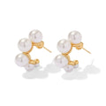 ERESI Luxury Ladies Jewelry 18k Gold Plated Stainless Steel CC Earring Women Korean Designer Pearl Hoop Earrings for Girl Gift