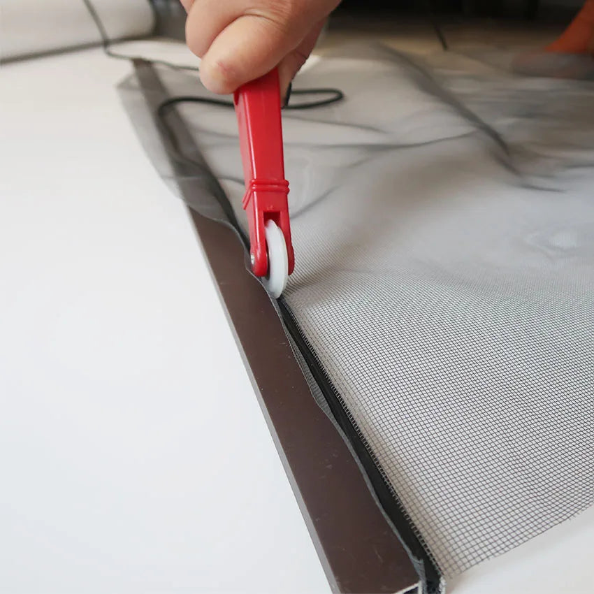 Modern Red Window Tint Tools Screen Install & Repair Tool with Nylon Rollers & Plastic Handle