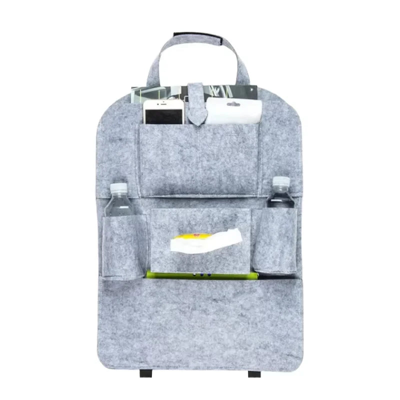Folding Felt Car Back Seat Travel Storage Bag Backseat Organizer Protector Felt Multi-Pocket