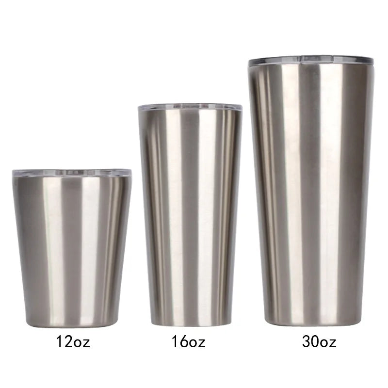 12oz 16oz 20oz 24oz 30oz Tapered Stainless Steel Vacuum Insulated Cups Stainless Steel Skinny Tumbler