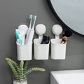 Taili Drill-Free Wall Mounted Removable Multifunctional Vacuum Plastic Suction Cup Toothbrush Holder for Bathroom Accessories